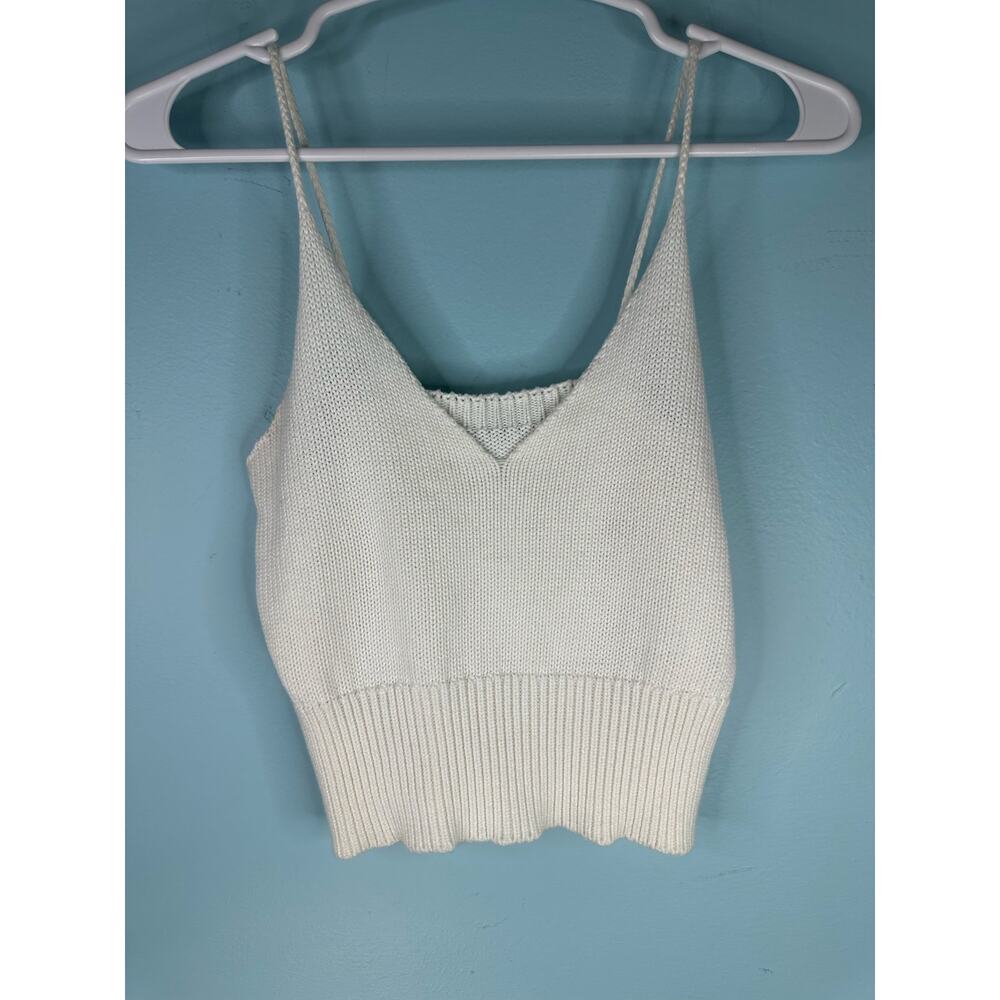 Brandy Melville Luna knit tank top in white made in Italy xs/s